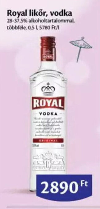 Royal likőr, vodka 0,5 l