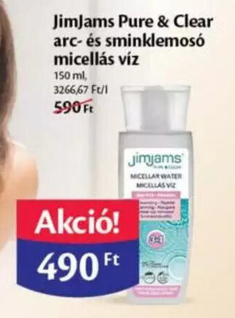 JimJams Pure & Clear arc- és sminklemosó micellás víz 150 ml