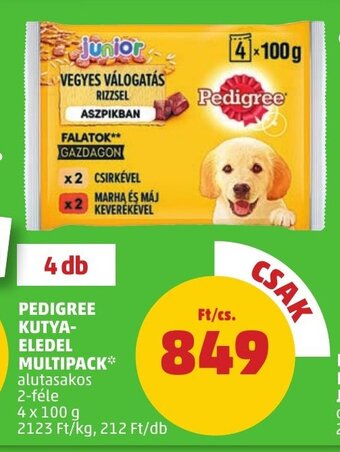 PENNY PEDIGREE KUTYA-ELEDEL MULTIPACK 4 x 100 g ajánlat