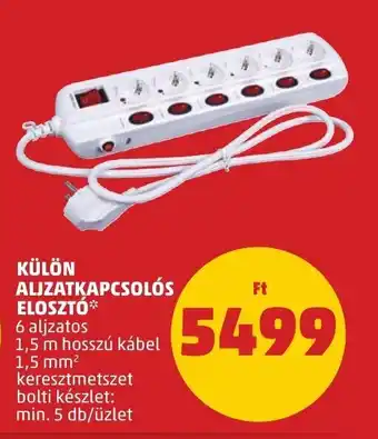 KÜLÖN ALJZATKAPCSOLÓS ELOSZTÓ 1,5 m 1 db