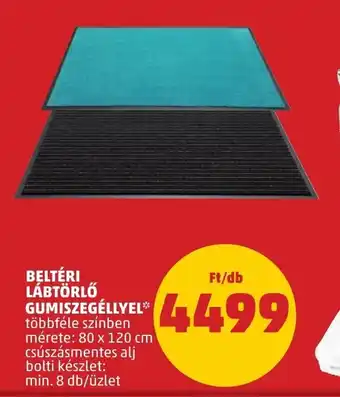 BELTÉRI LÁBTÖRLŐ GUMISZEGÉLLYEL 1 db