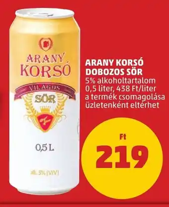 ARANY, ARANY KORSÓ KORSO DOBOZOS SÖR 0,5 l