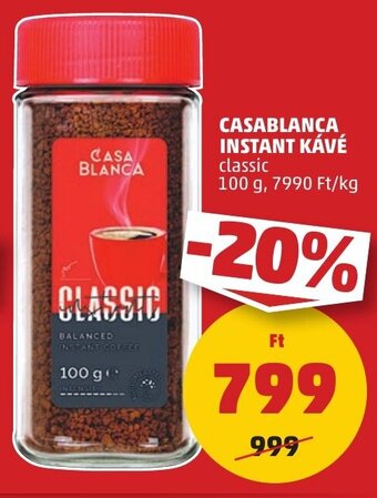 PENNY CASABLANCA INSTANT KÁVÉ 100 g ajánlat