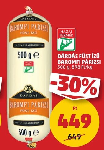 PENNY DÁRDÁS FÜST ÍZŰ BAROMFI PÁRIZSI 500 g ajánlat