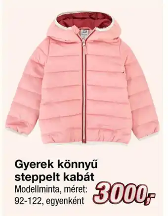 Gyerek könnyű steppelt kabát 1 db