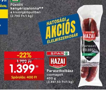 Spar SPAR Parasztkolbász 400 g ajánlat