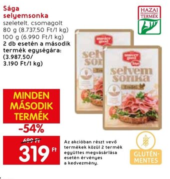 Spar Sága selyemsonka 80 / 100 g ajánlat