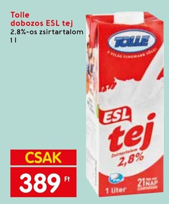 Spar Tolle dobozos ESL tej 1 l ajánlat