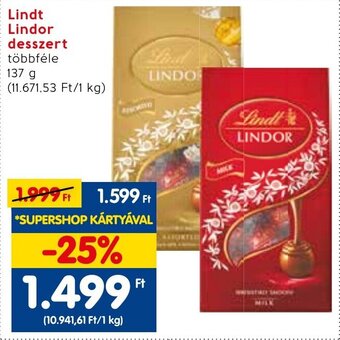 Spar Lindt Lindor desszert 137 g ajánlat