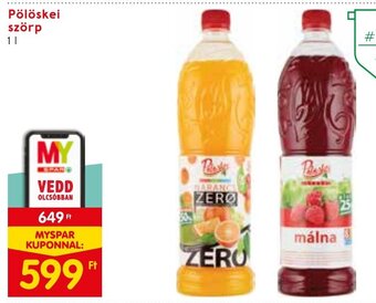 Spar Pölöskei szörp 1 l ajánlat
