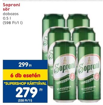 Spar Soproni sör 0,5 l ajánlat
