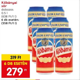 Spar Kőbányai sör 0,5 l ajánlat