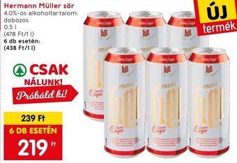 Spar Hermann Müller sör 0,5 l ajánlat