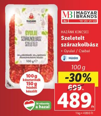 Lidl HAZÁNK KINCSEI Szeletelt szárazkolbász 100 g ajánlat