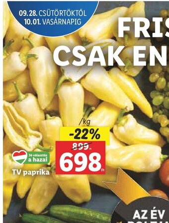 Lidl TV paprika 1 kg ajánlat