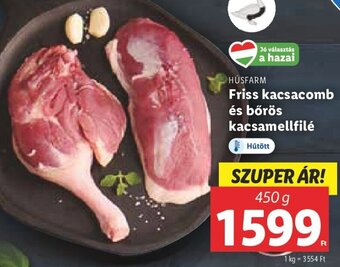 HÚSFARM Friss kacsacomb és bőrös kacsamellfilé 450 g