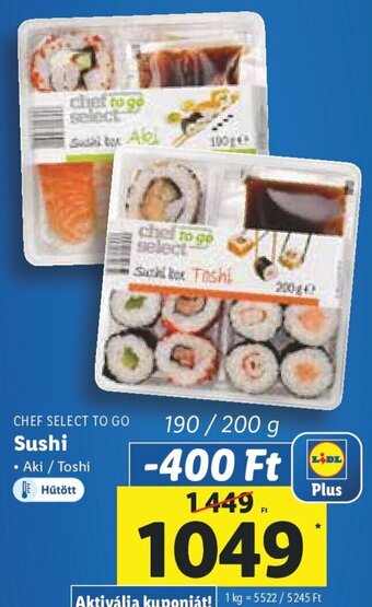 Lidl CHEF SELECT TO GO Sushi 190 / 200 g ajánlat