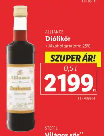 Lidl ALLIANCE Diólikőr 0,5 l ajánlat