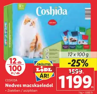 Lidl COSHIDA Nedves macskaeledel 12 x 100 g ajánlat