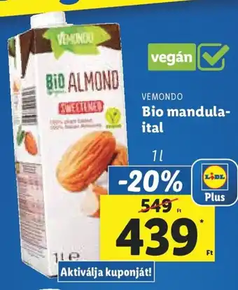 Lidl VEMONDO Bio mandula- ital 1 l ajánlat