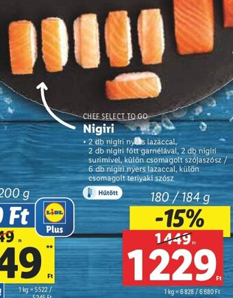 Lidl CHEF SELECT TO GO Nigiri 180 / 184 g ajánlat