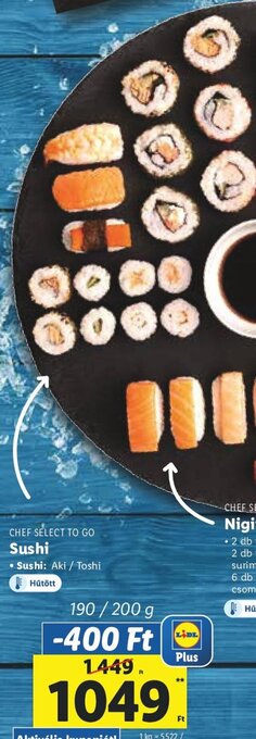 Lidl CHEF SELECT TO GO Sushi 190 / 200 g ajánlat