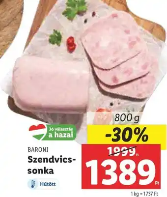 Lidl BARONI Szendvics-sonka 800 g ajánlat