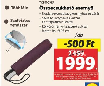Lidl TOPMOVE Összecsukható esernyő 1 db ajánlat