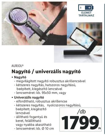 Lidl AURIOL Nagyító / univerzális nagyító 1 db ajánlat