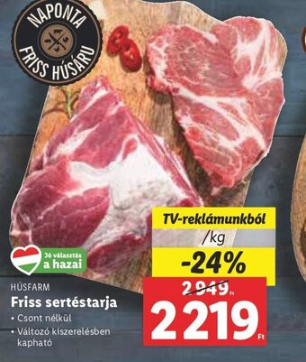 Lidl HÚSFARM Friss sertéstarja 1 kg ajánlat