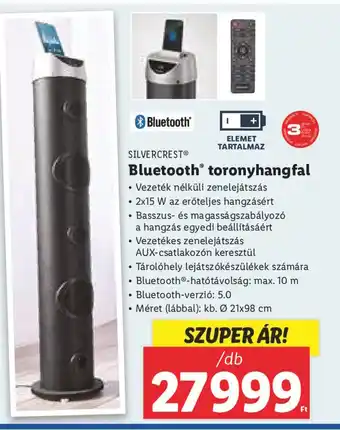 Lidl SILVERCREST Bluetooth toronyhangfal 1 db ajánlat