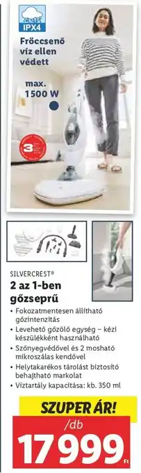 SILVERCREST 2 az 1-ben gőzseprű 1 db