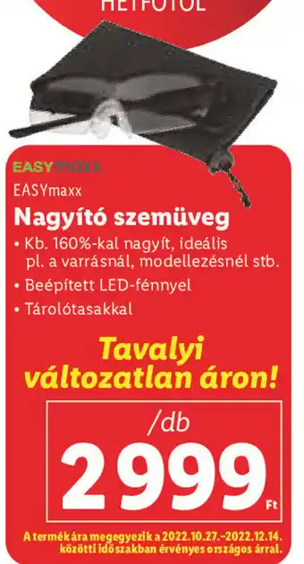 Lidl EASYmaxx Nagyító szemüveg 1 db ajánlat