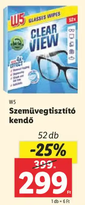 Lidl W5 Szemüvegtisztító kendő 52 db ajánlat