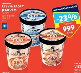 ALDI GRANDESSA LESS & TASTY JÉGKRÉM 500 ml ajánlat