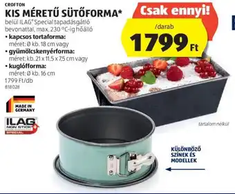 ALDI CROFTON KIS MÉRETŰ SÜTŐFORMA 1 db ajánlat