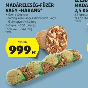 ALDI MADÁRELESÉG-FÜZÉR stb. 640 / 250 g ajánlat