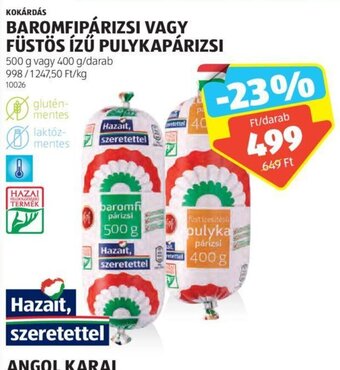 ALDI KOKÁRDÁS BAROMFIPÁRIZSI stb. 500 / 400 g ajánlat