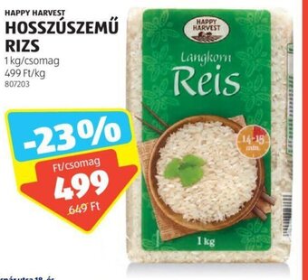 ALDI HAPPY HARVEST HOSSZÚSZEMŰ RIZS 1 kg ajánlat