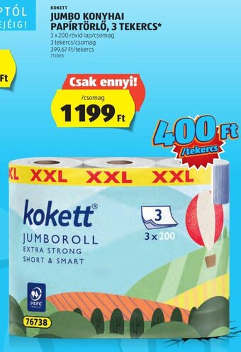 ALDI KOKETT JUMBO KONYHAI PAPÍRTÖRLŐ 3 tekercs ajánlat