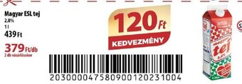 Coop Magyar ESL tej 1 l ajánlat