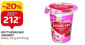 Auchan ZOTT SZÍVECSKE JOGHURT 315 g ajánlat
