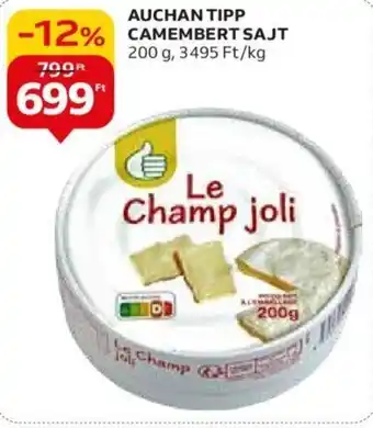 Auchan AUCHAN TIPP CAMEMBERT SAJT 200 g ajánlat