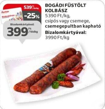 BOGÁDI FÜSTÖLT KOLBÁSZ 10 dkg