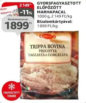 Auchan GYORSFAGYASZTOTT ELŐFŐZÖTT MARHAPACAL 1000 g ajánlat