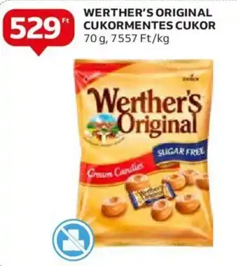 Auchan WERTHER'S ORIGINAL CUKORMENTES CUKOR 70 g ajánlat
