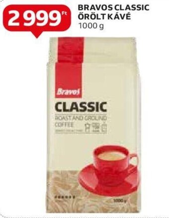 Auchan BRAVOS CLASSIC ŐRÖLT KÁVÉ 1000 g ajánlat