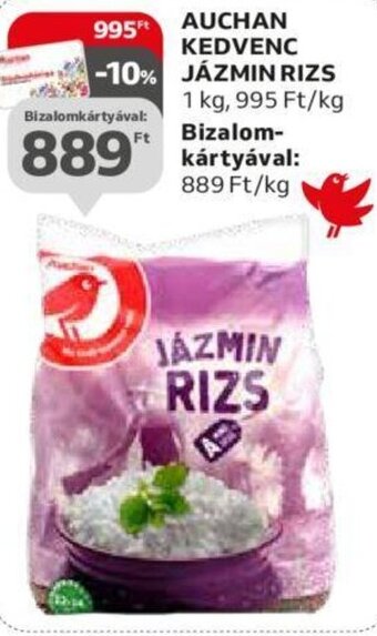 Auchan AUCHAN KEDVENC JÁZMIN RIZS 1 kg ajánlat
