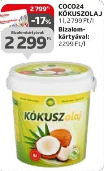 Auchan COCO24 KÓKUSZOLAJ 1 l ajánlat