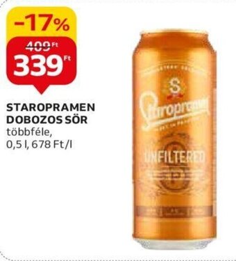 Auchan STAROPRAMEN DOBOZOS SÖR 0,5 l ajánlat